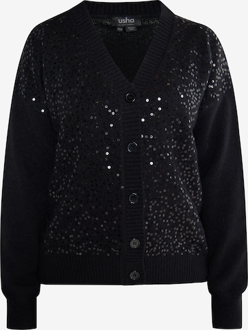 Cardigan 'Nowless' usha BLACK LABEL en noir : devant