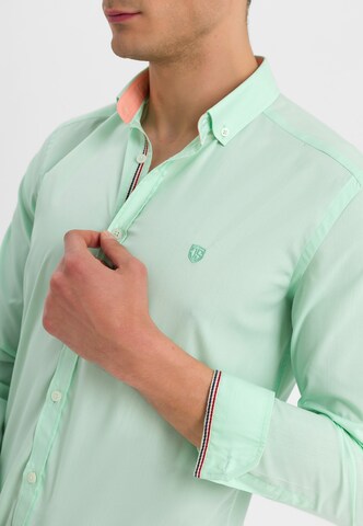 Jimmy Sanders - Ajuste estrecho Camisa en verde