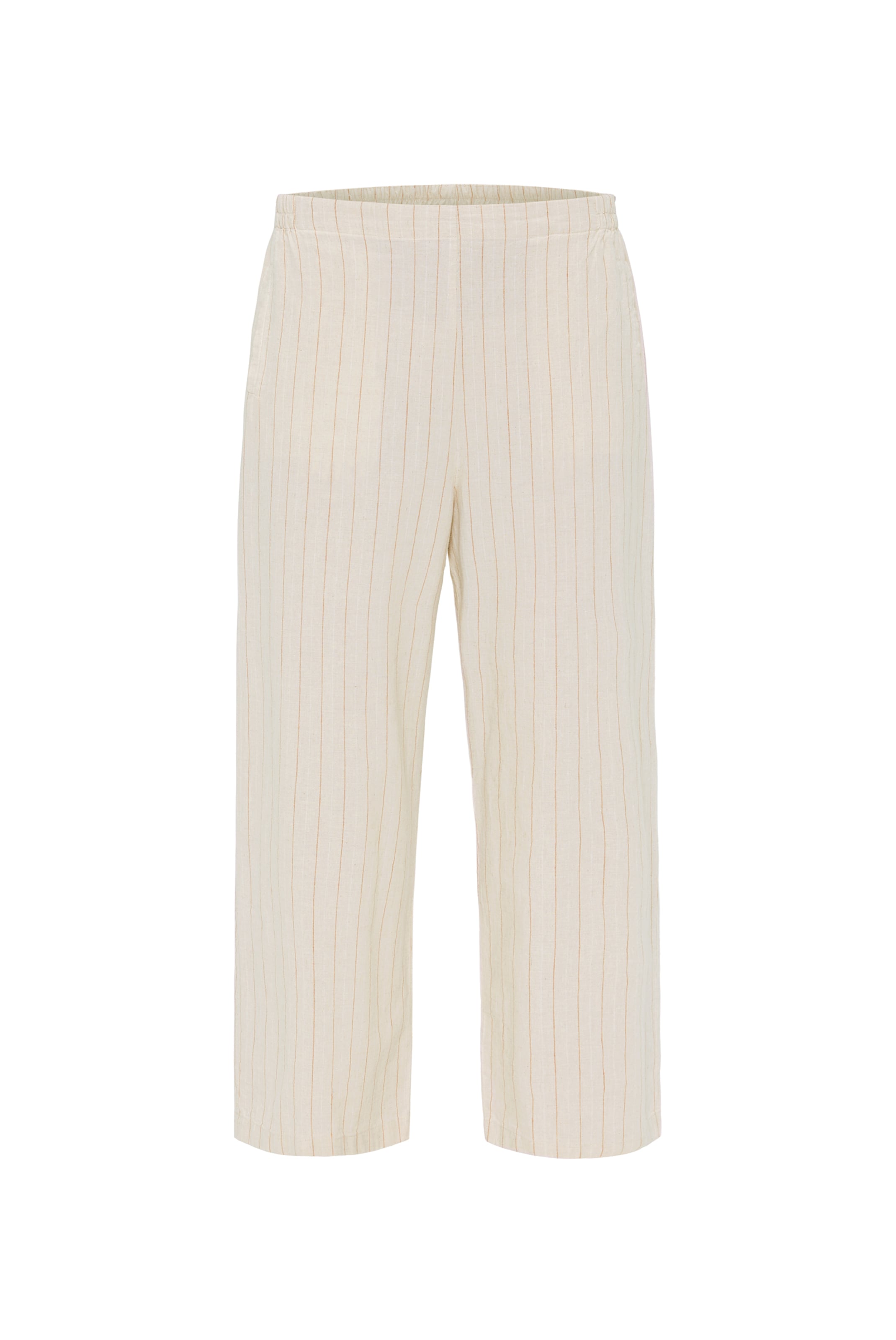 SENSES.THE LABEL Wide leg Pants in Beige: front