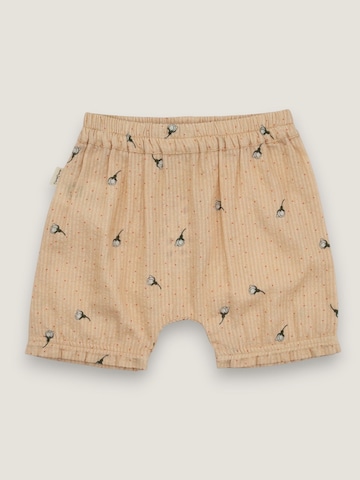 Pantalon 'Noelle Seersucker White Flowers Rose' LouieLouie en beige