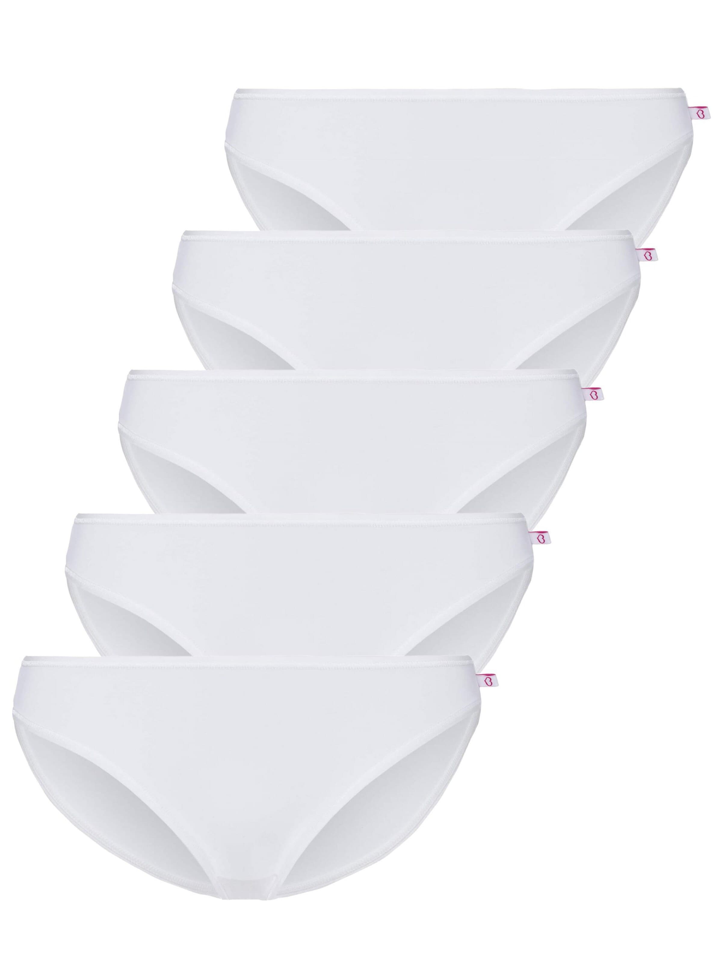 BeeDees Panty 'Hüftslip Stepy Soft Tai (5-er Pack) mit schmalem Bund' in White: front