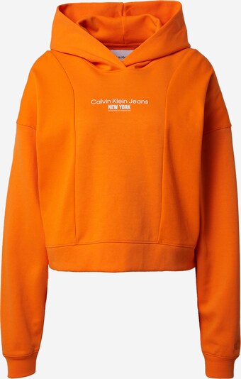 Calvin Klein Jeans Sportisks džemperis, krāsa - oranžs / balts, Preces skats