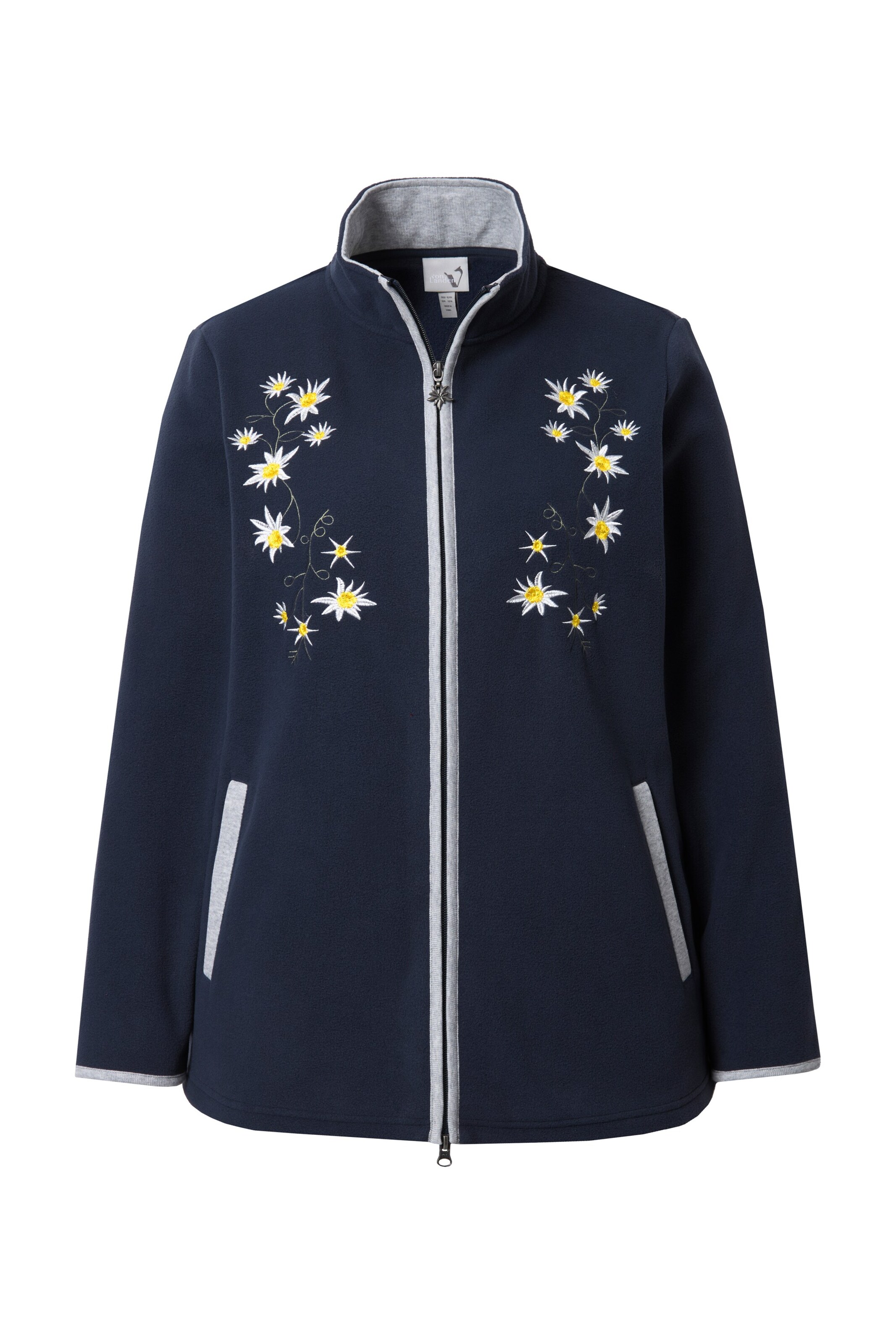 Ulla Popken Sweatvest in Blauw: voorkant