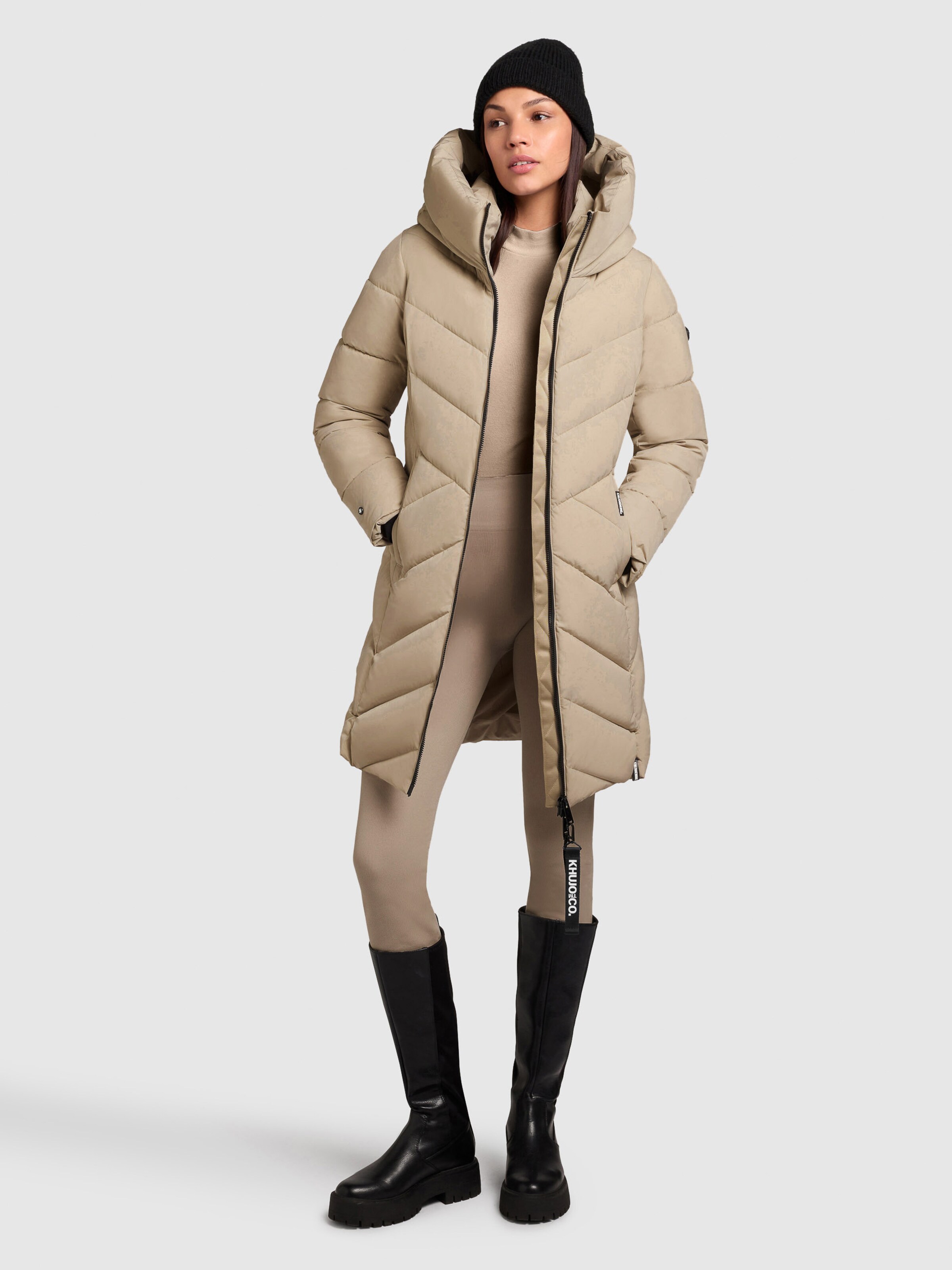 Marikoo Nova Cappotto Trapuntato Invernale da Donna Lungo con Grande 6