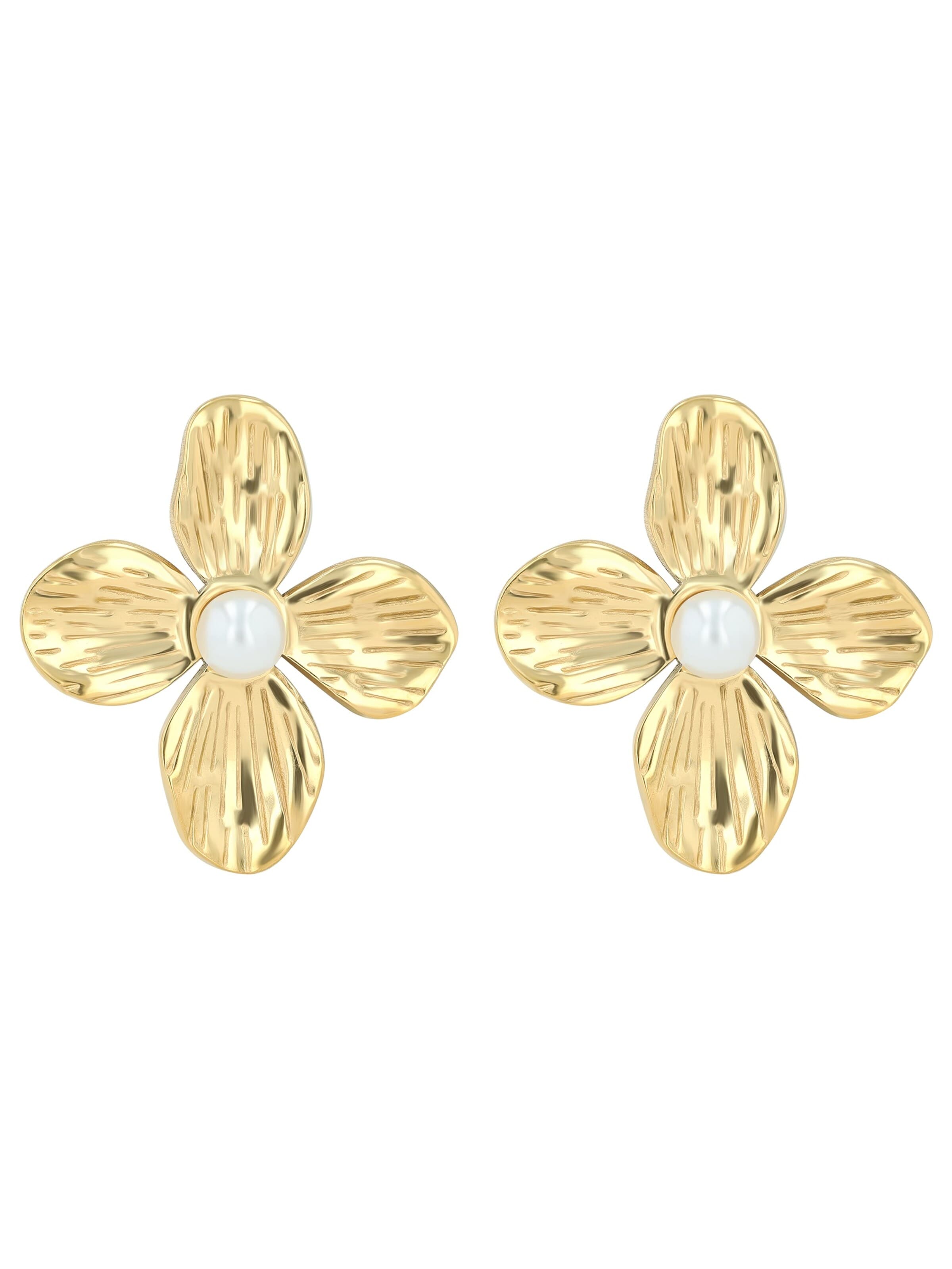Akzent Earrings 'V"ilana" aus langlebigem Edelstahl, wasserfest' in Gold: front