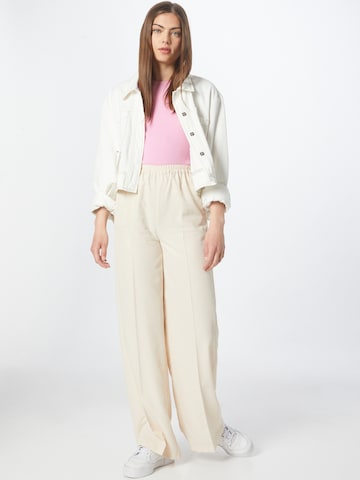 Sisley Wide Leg Stoffbukse i beige