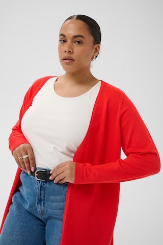KAFFE CURVE Knit cardigan 'KCfarsia' in Red