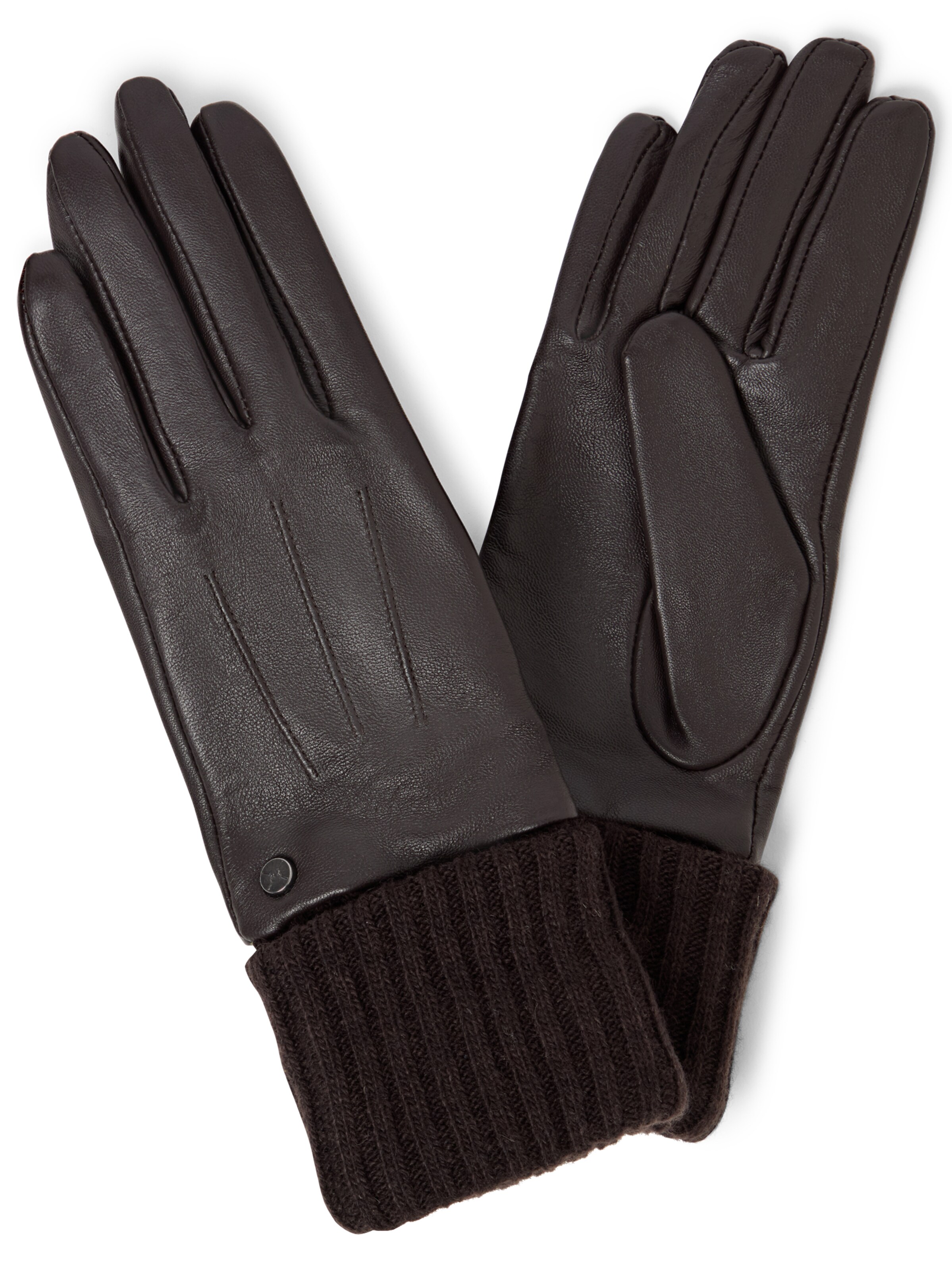 Pearlwood Full Finger Gloves ' Lipa ' in Brown: front