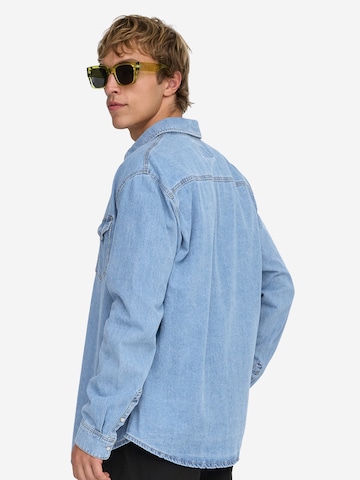 Only & Sons Regular fit Button Up Shirt 'Bane' in Blue