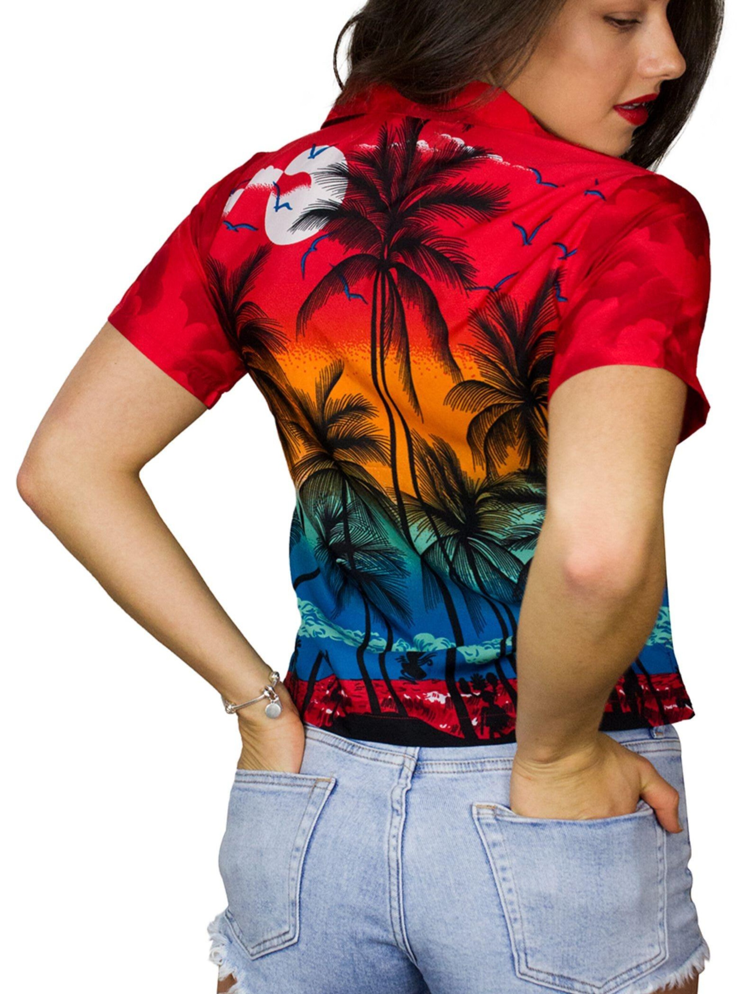 King Kameha Blouse 'Beach' in Red