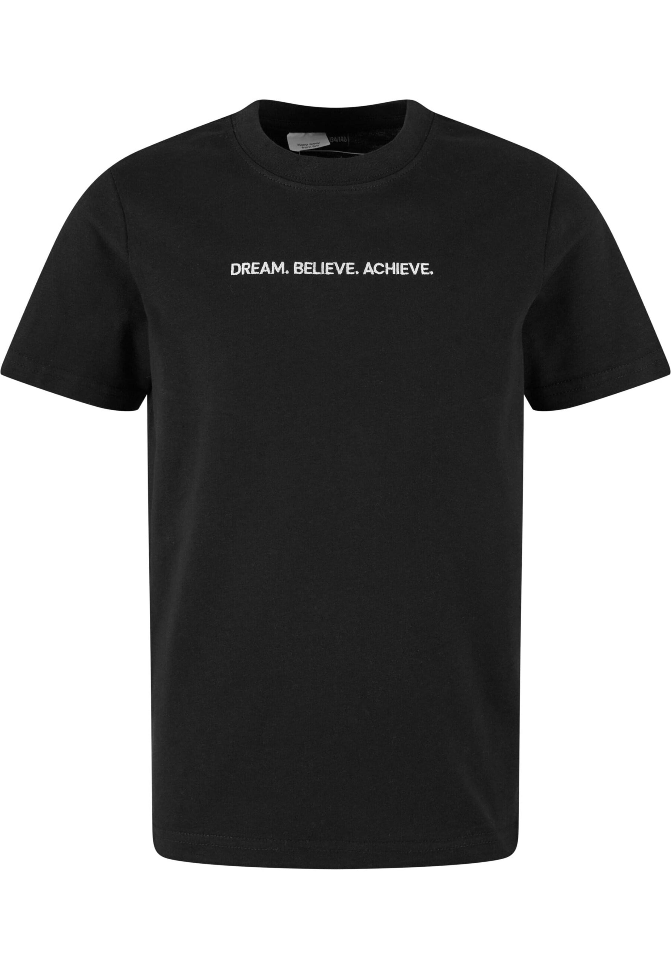 Maglietta 'Dream. Believe. Achieve' di Mister Tee in nero: frontale
