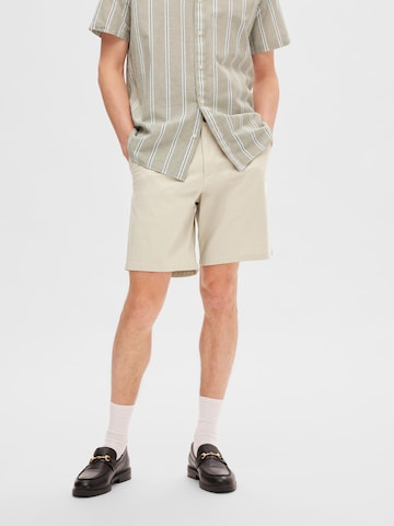 SELECTED HOMME Normální Chino kalhoty 'BILL' – béžová: přední strana