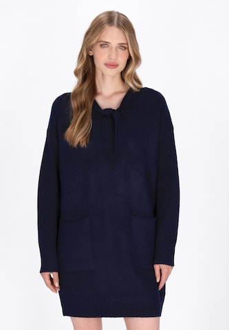 Robes en maille DreiMaster Vintage en bleu : devant
