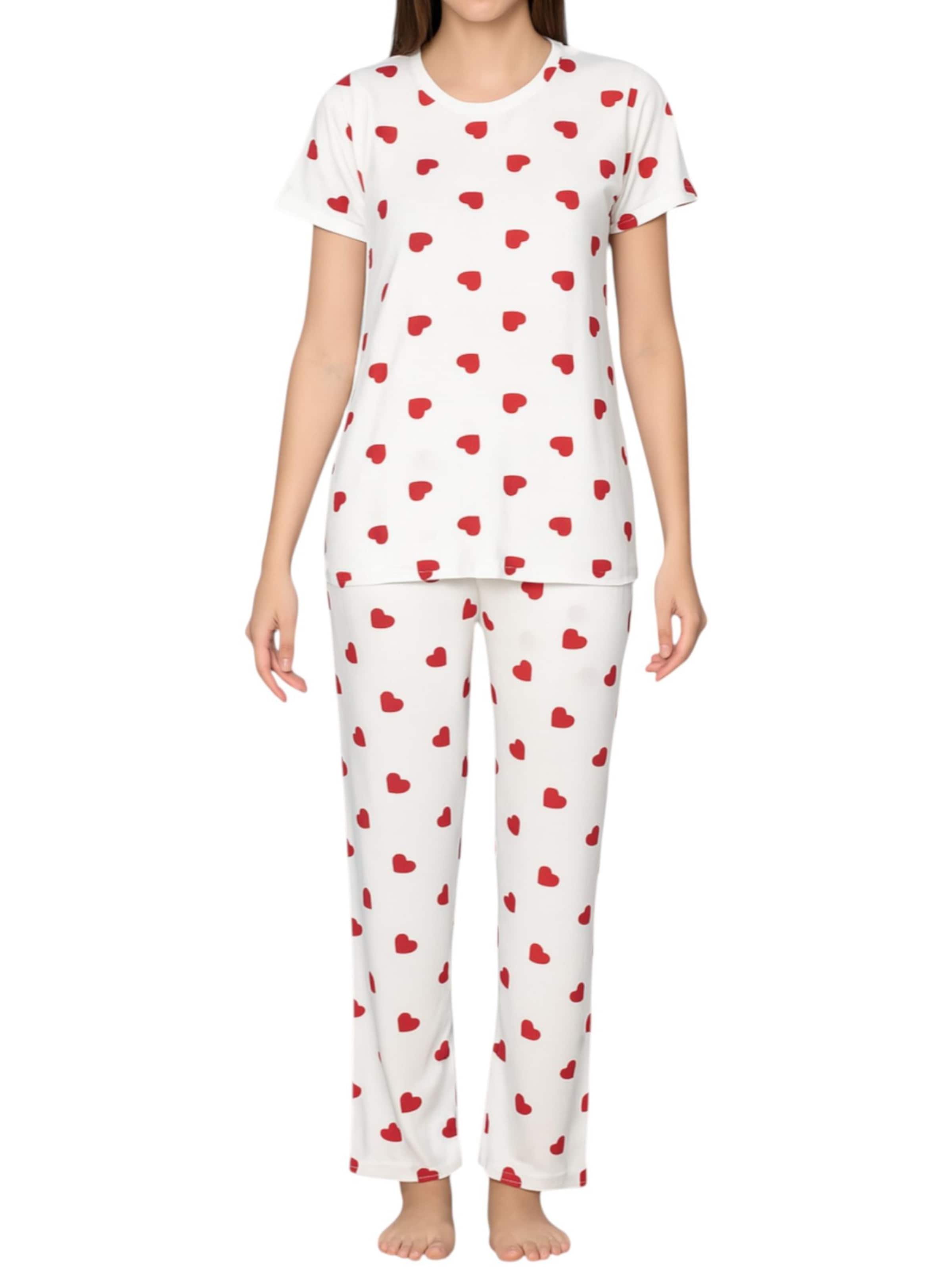 Pigiama 'HEARTSTRIPE' di fashionshowcase in bianco