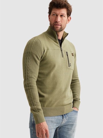 PME Legend Trui 'Pullover with half zipper' in Groen