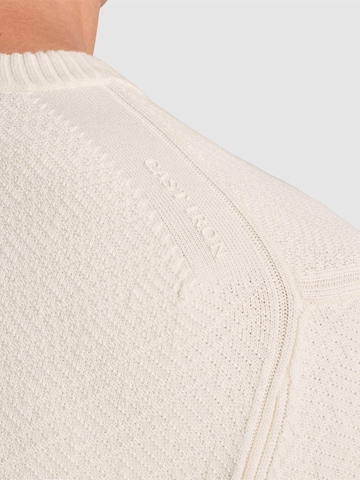 CAST IRON - Jersey 'Pullover with allover texture and ribbed trims' en beige
