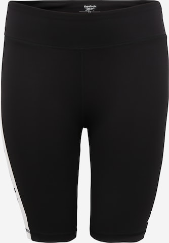 Skinny Pantaloni sport de la Reebok pe negru: față