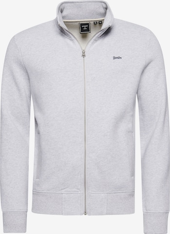 Veste de survêtement Superdry en gris : devant