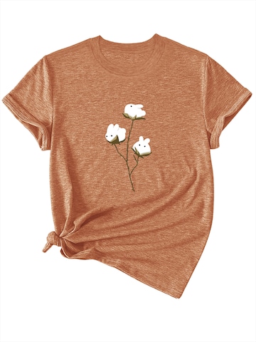 T-shirt 'Women's Summer Casual Color T-Shirt with Print' GORHEY en marron