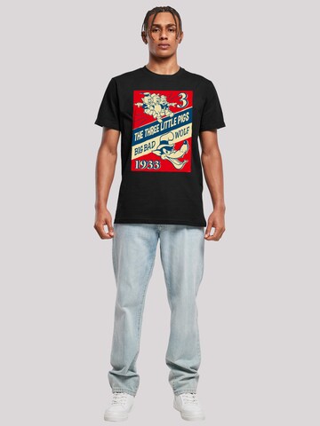 F4NT4STIC Shirt 'Disney Die Drei Kleinen Schweinchen' in Black