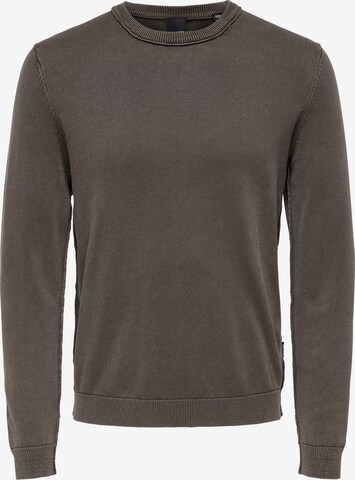 Only & Sons Sweater 'CLARK' in Brown: front