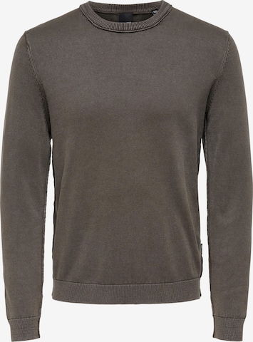Only & Sons Sweater 'CLARK' in Brown: front