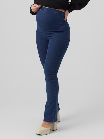 MAMALICIOUS Flared Jeggings 'Mine' in Blauw: voorkant