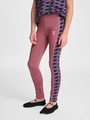 Hummel Skinny Sportbroek in Roze: voorkant