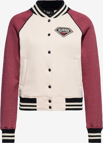 Queen Kerosin Between-Season Jacket 'Diamonds' in Beige: front