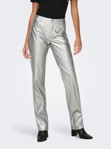 ONLY Regular Pants 'Jaci-Lilo' in Silver: front