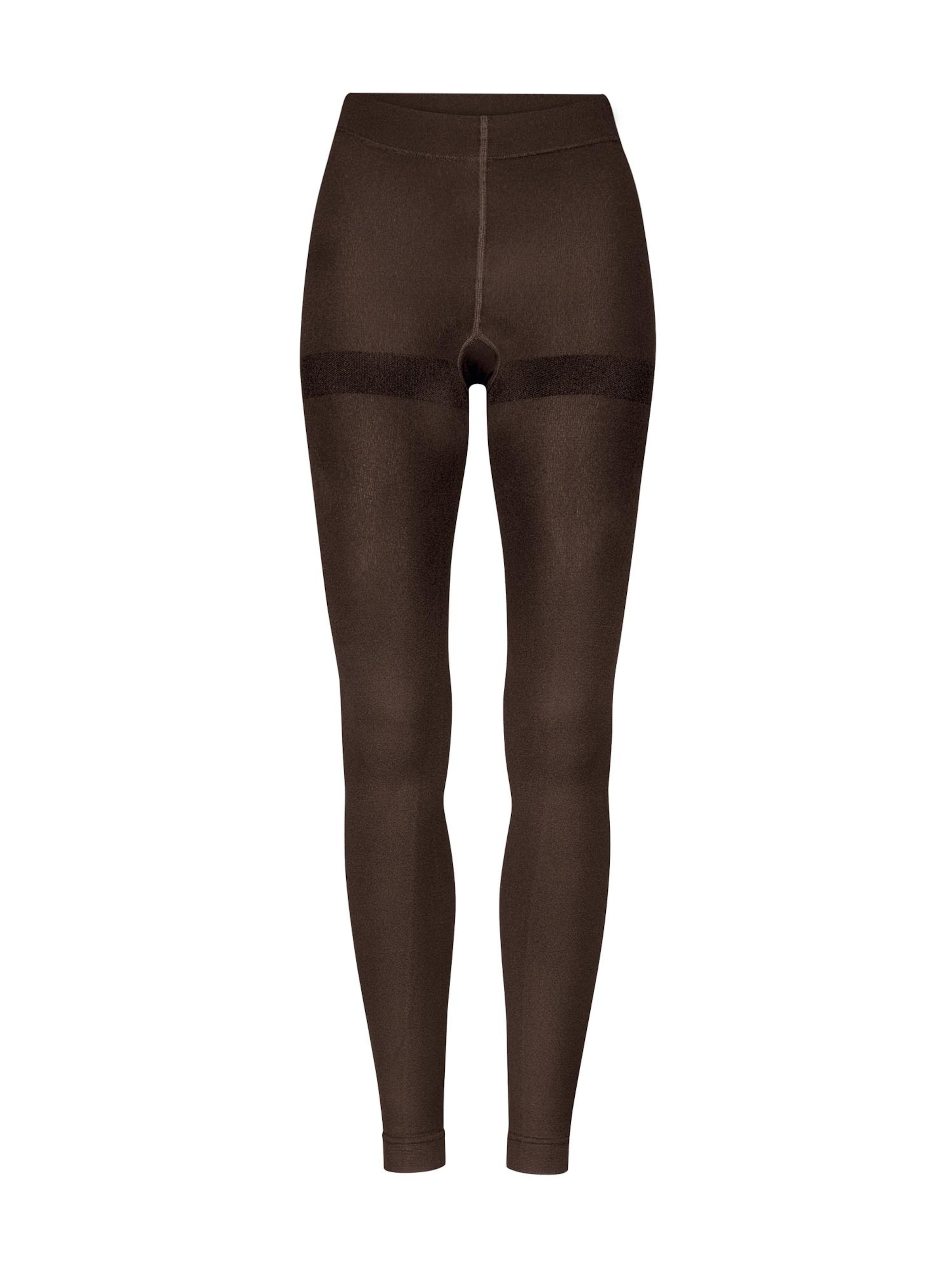 Nur Die - Skinny Leggings ' Wohlig Warm 100 DEN ' en marrón: frente