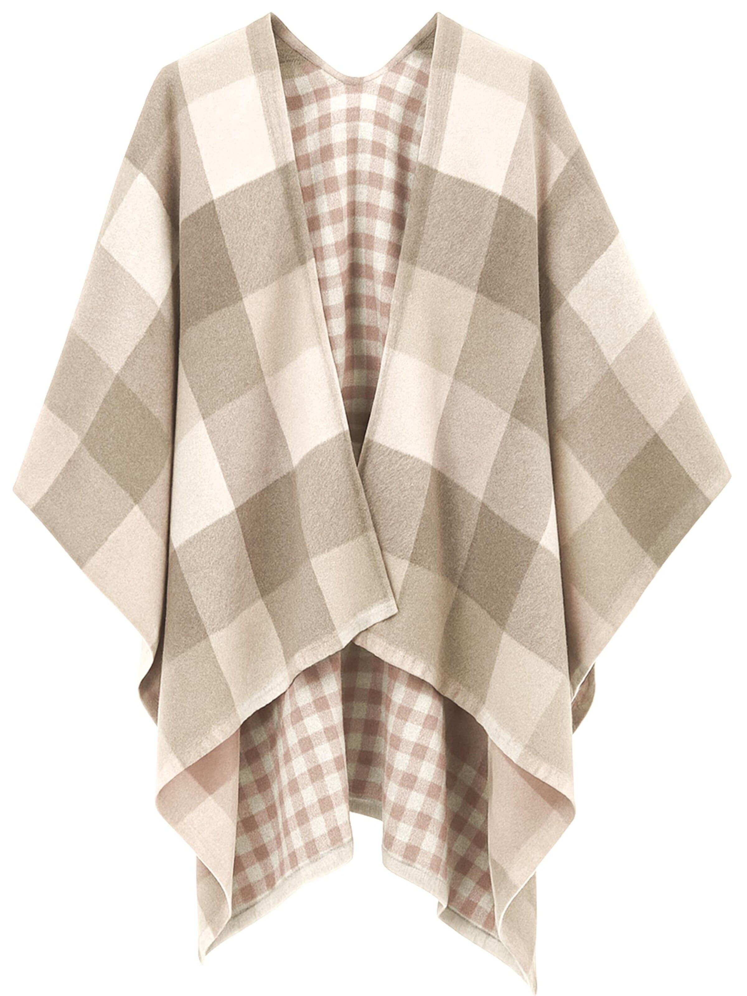COLLEZIONE ALESSANDRO Cape 'Karo' in Beige: front