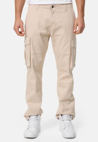 Regular Pantalon cargo INDICODE JEANS en beige : devant