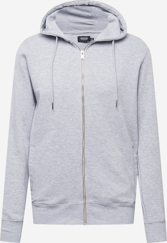 BURTON MENSWEAR LONDON Zip-Up Hoodie in Grey: front