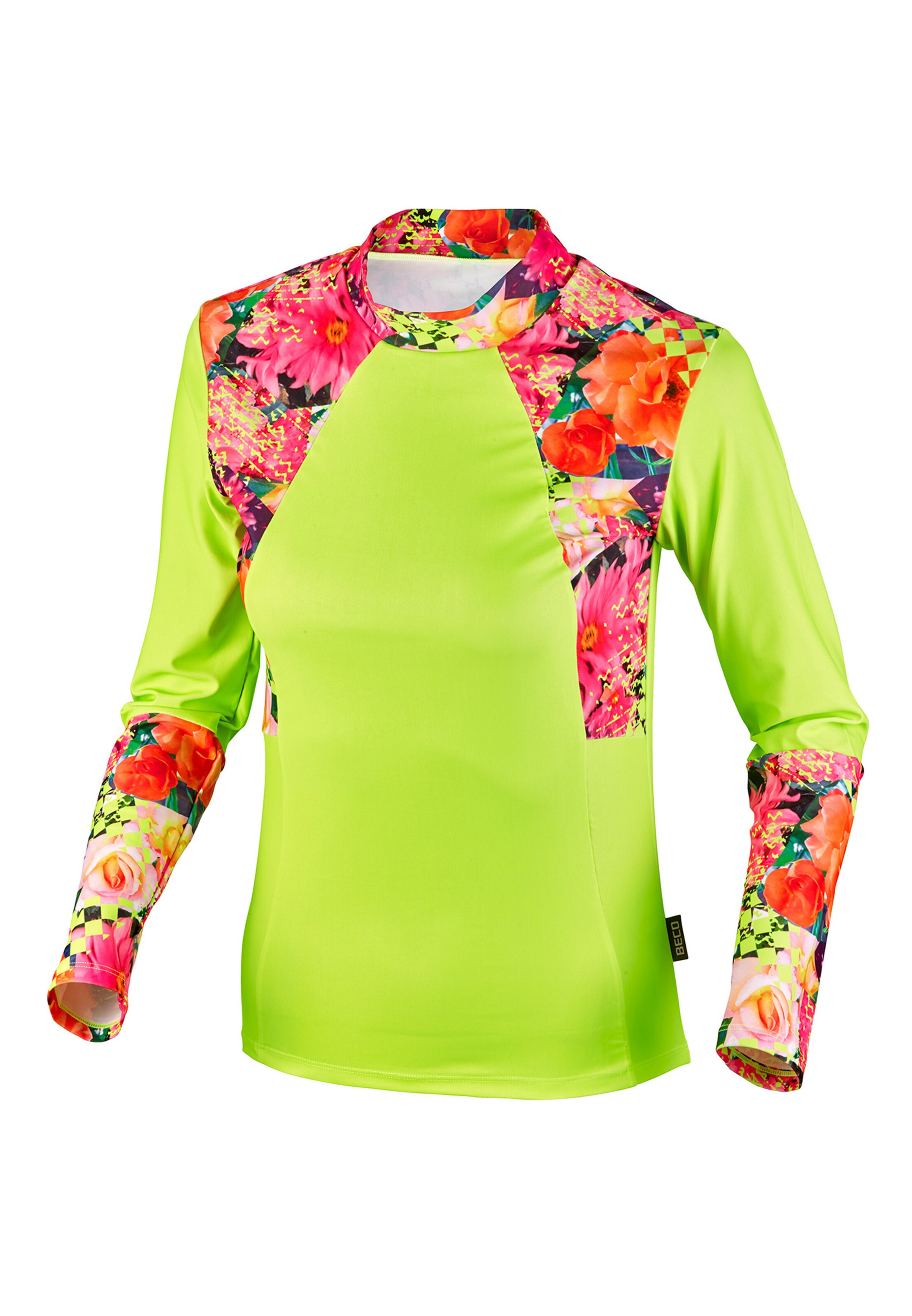 BECO the world of aquasports Schwimm-Shirt 'Fresh Flowers' in Grün