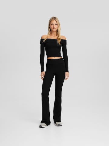 évasé Pantalon Bershka en noir