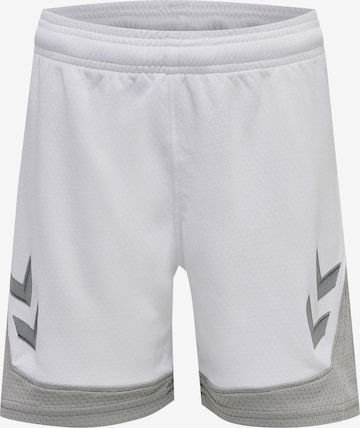 Hummel Regular Workout Pants in White: front