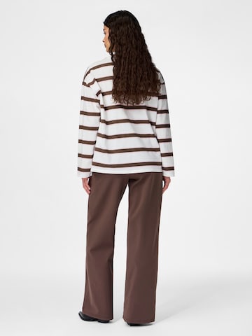 PIECES Wide leg Trousers 'PCGunhild' in Brown