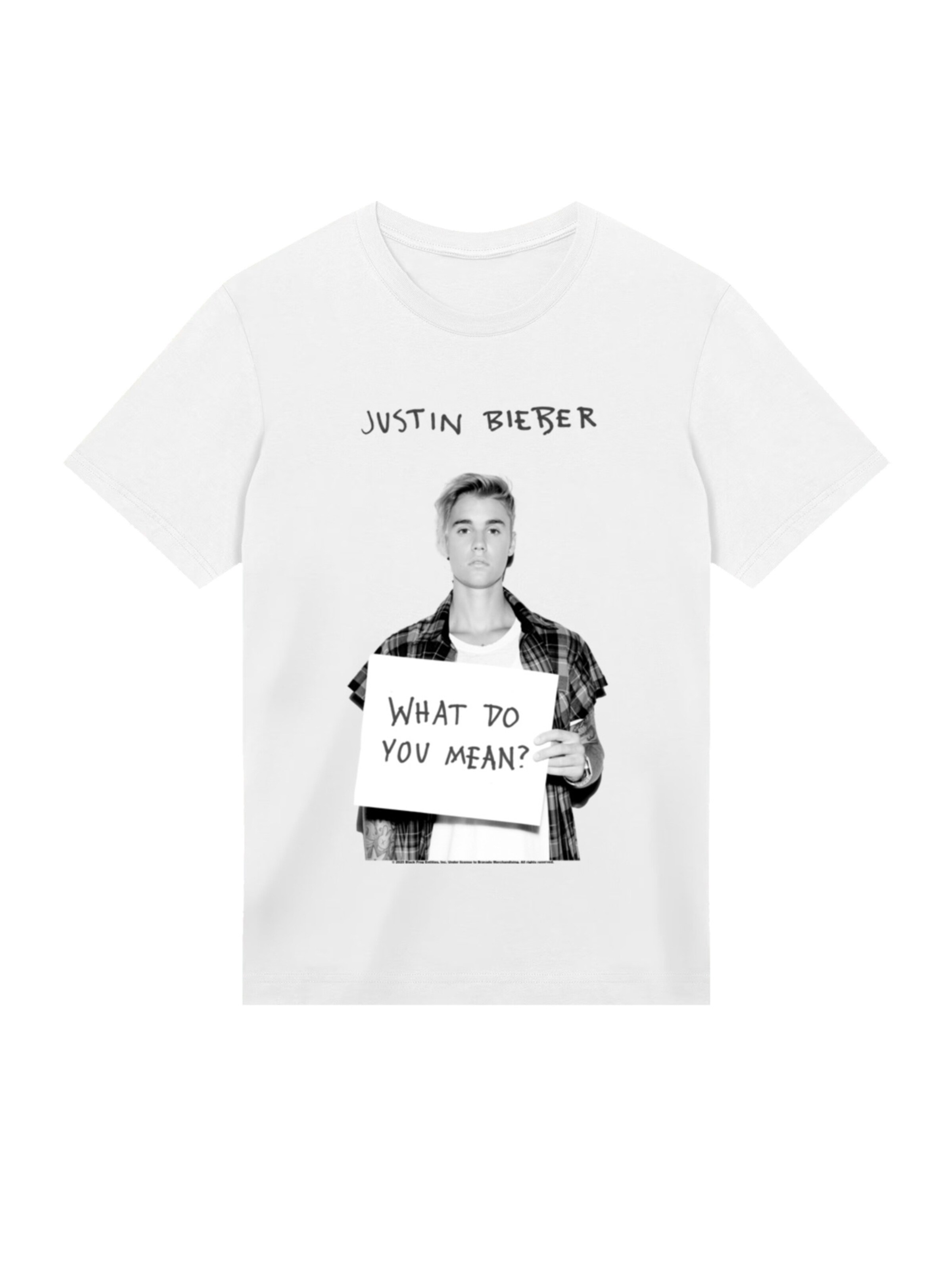 F4NT4STIC Shirt ' Justin Bieber Iconic' in Wit: voorkant