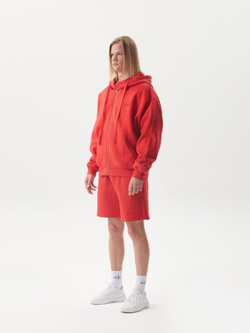 Ossy Homer Sweatshirt 'Zip Hoodie Heavy Cotton 450 Gsm' in Red