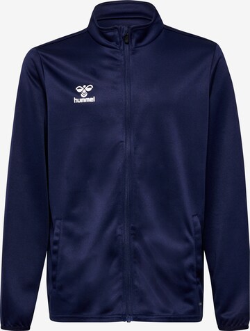 Hummel Athletic Zip-Up Hoodie 'ESSENTIAL' in Blue: front