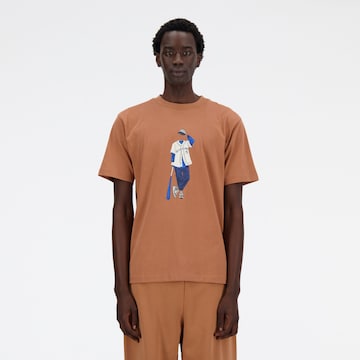 T-Shirt 'Athletics Baseball' new balance en marron : devant