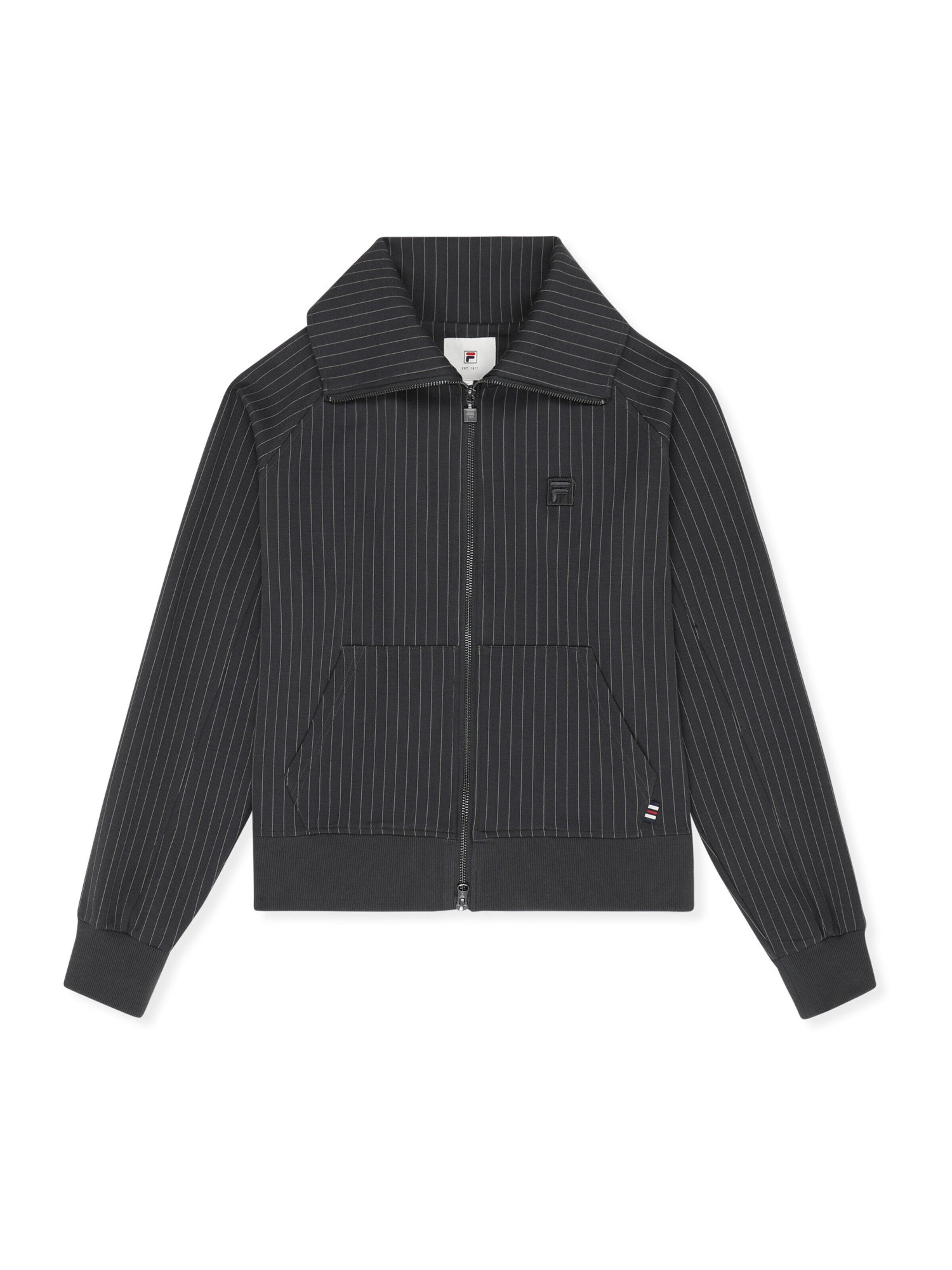FILA - Sudadera 'BELLARIVA relaxed pinstriped high collar jacket' en gris