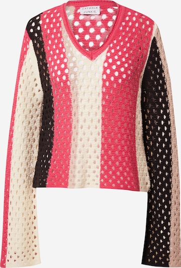 CATWALK JUNKIE Sweater 'DANI' in XS in Beige / Pink / Black, Item view