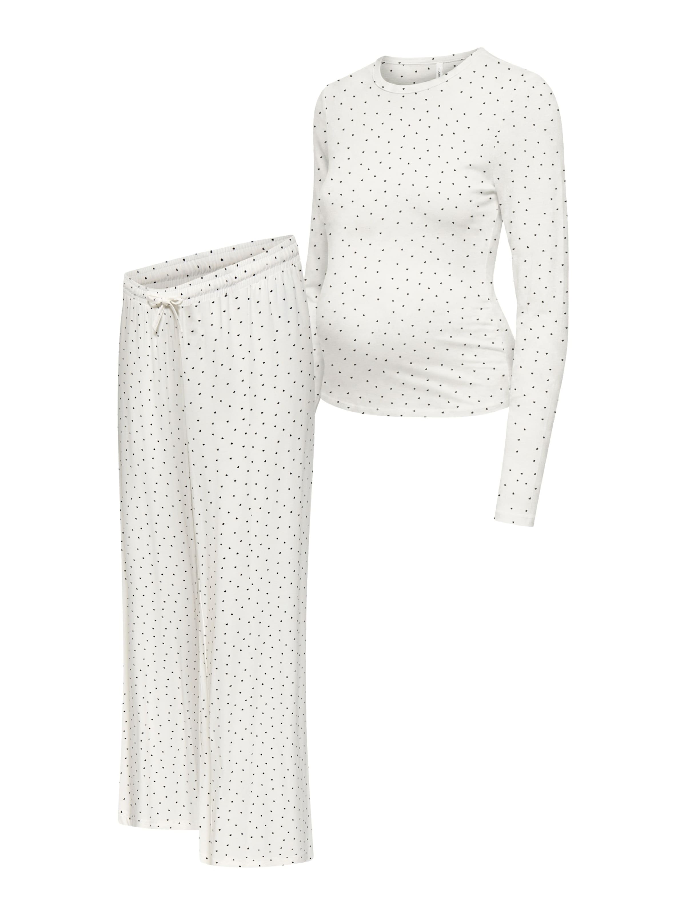 Only Maternity Pyjama 'OLMNINA' in Wit: voorkant