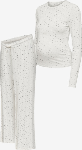 Only Maternity Pyjama 'OLMNINA' in Weiß: Vorderseite