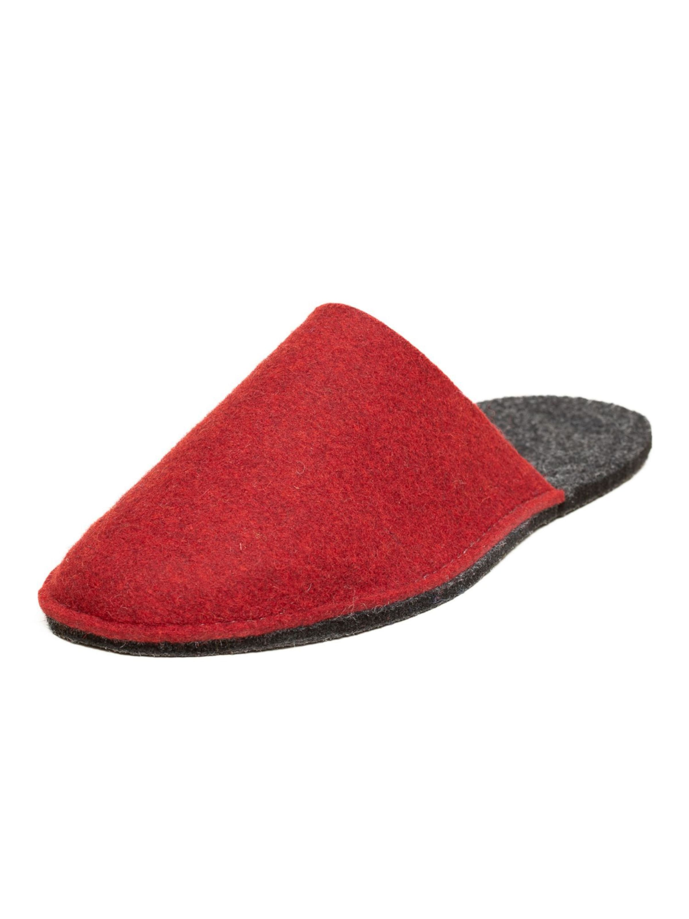 MagicFelt Slippers 'Filzpantoffel Magicfelt Travel 2.0' in Red: front