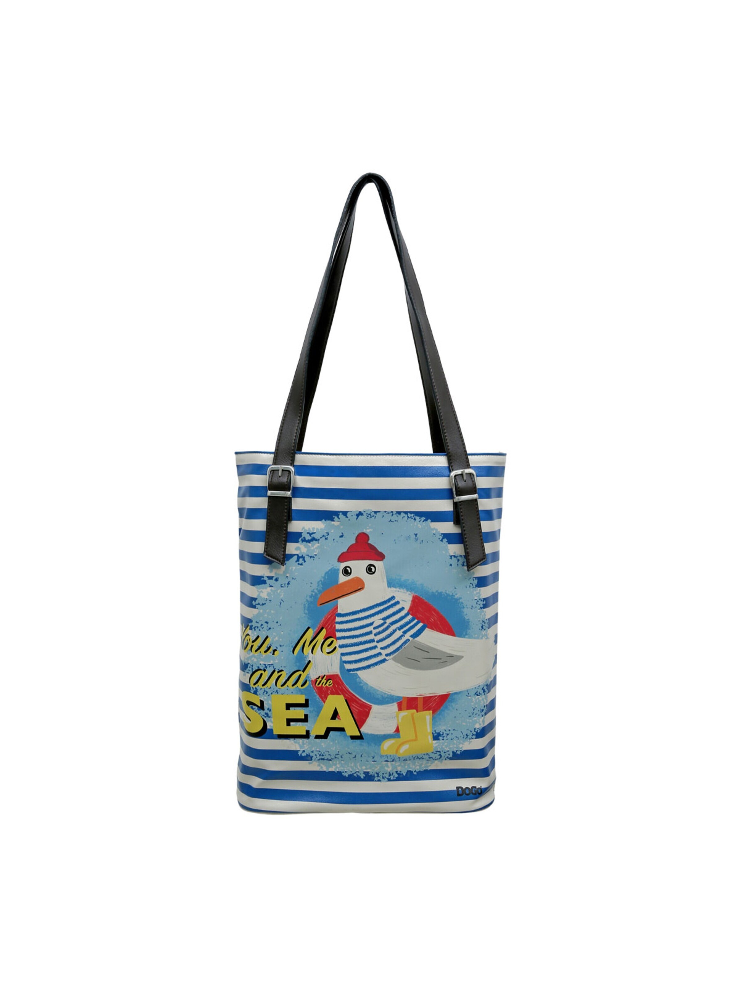 DOGO Umhängetasche 'DOGO Umhängetasche Tall Bag - You, Me and the Sea'‌‌‌‌‌‌‌‌‌‌ in Blau: Vorderseite