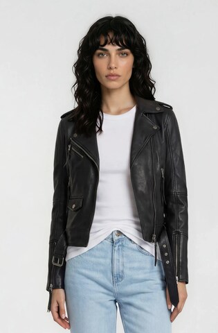 trueprodigy Lederjacke 'Milena' in Schwarz: Vorderseite