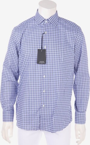 SIMEONE NAPOLI Button Up Shirt in M in Blue: front